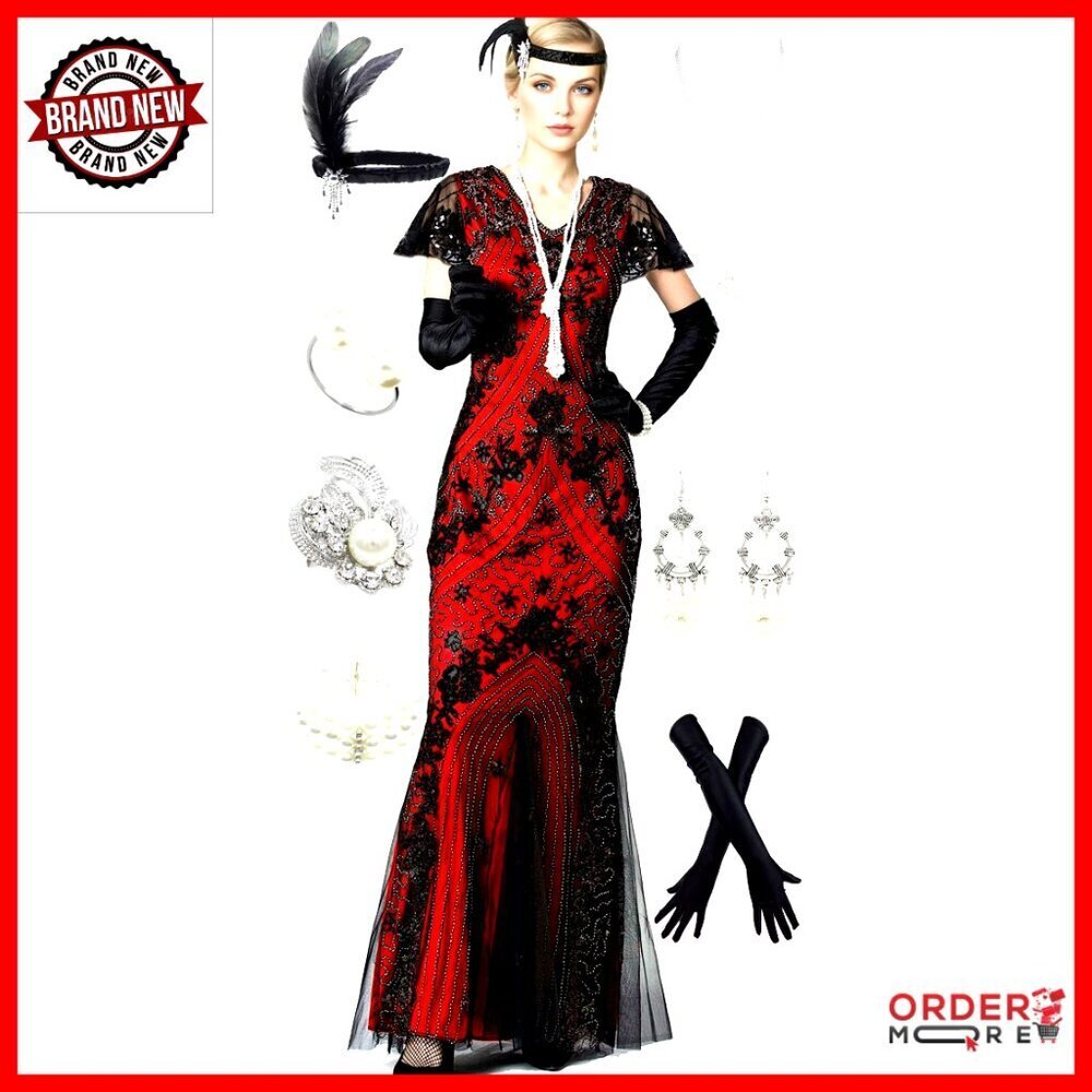 Short Sleeve Floral Sequin Fringe Maxi Gown Formal Cocktail Dress Set